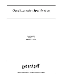 Gene Expression Specification
