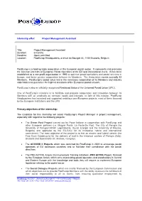 Internship Offer: Project Management Assistant Title: Project