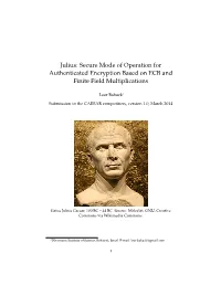 Julius: Secure Mode of Operation for Authenticated Encryption Based on ECB and Finite Field Multiplications