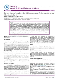 Pathological and Ultrasonography Evaluation of Ovarian Affections In
