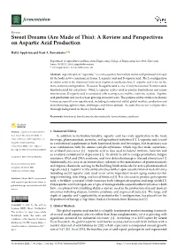 A Review and Perspectives on Aspartic Acid Production