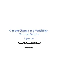 Climate Change and Variability - Tasman District August 2015