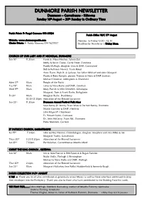 DUNMORE PARISH NEWSLETTER Dunmore – Garrafrauns - Kiltevna Sunday 16Th August – 20Th Sunday in Ordinary Time 895