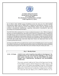 Economic and Social Council Humanitarian Affairs Segment 9 to 11 June 2020 Preceded by the Transition Event on 8 June Draft Programme (11 June)