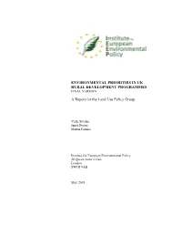 Environmental Priorities in Uk Rural Development Programmes Final Version