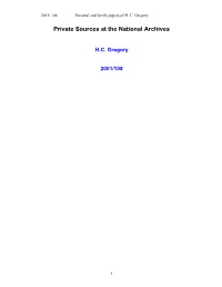 Papers of HC Gregory