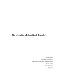 The Idea of Conditional Cash Transfers