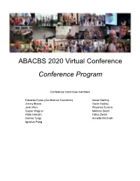 ABACBS 2020 Virtual Conference Conference Program