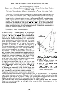 ANALYSIS of DYNAMIC TRAPEZE SAILING TECHNIQUES Thor Besier and Ross Sanders' Department of Human Movement and Exercise Science