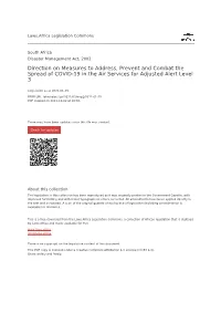 Direction on Measures to Address, Prevent and Combat the Spread of COVID-19 in the Air Services for Adjusted Alert Level 3