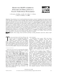 Modifying Wepp to Improve Streamflow Simulation in a Pacific Northwest Watershed