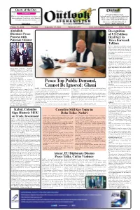 Peace Top Public Demand, Cannot Be Ignored: Ghani