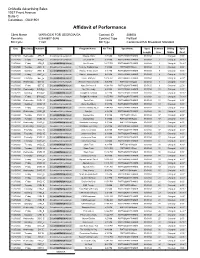 Affidavit of Performance