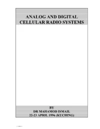 Analog and Digital Cellular Radio Systems