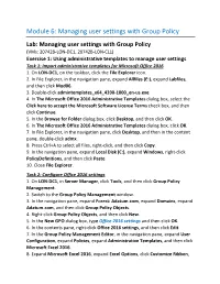 Managing User Settings with Group Policy