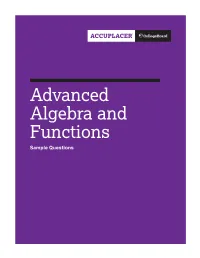 Advanced Algebra and Functions