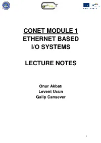 Conet Module 1 Ethernet Based I/O Systems Lecture