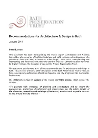 Recommendations for Architecture & Design in Bath