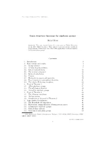 Some Structure Theorems for Algebraic Groups