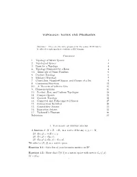Topology: Notes and Problems