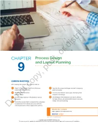9: Process Design and Layout Planning