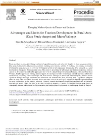 Advantages and Limits for Tourism Development in Rural Area (Case Study Ampoi and Mureş Valleys)