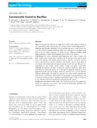 Carotenoids Found in Bacillus R