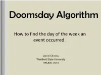 Doomsday Algorithm