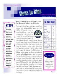 In This Issue the Governor ’S Scholar Program