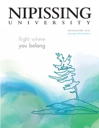 Nipissing University Viewbook Admissions 2021