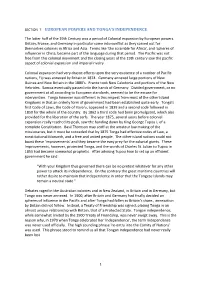Section 7. European Powers and Tonga's Independence