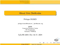 About Unix Shellcodes