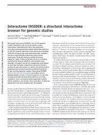 Interactome INSIDER: a Structural Interactome Browser for Genomic Studies