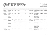Public Notice &gt;&gt; Licensing and Management System Admin &gt;&gt;