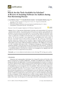 A Review of Assisting Software for Authors During Peer Reviewing Process