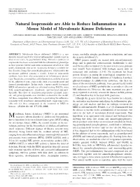 Natural Isoprenoids Are Able to Reduce Inflammation in a Mouse