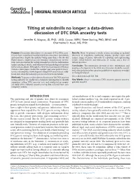 A Data-Driven Discussion of DTC DNA Ancestry Tests