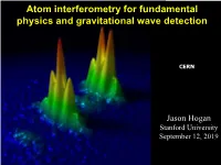 Atom Interferometry for Fundamental Physics and Gravitational Wave Detection