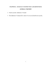 Chapter 14 – Rules of Construction and Definitions
