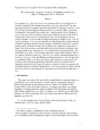 For Special Issue of Cognitive Science in Honor of Ray Jackendoff. 1 One