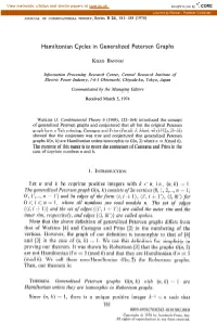 Hamiltonian Cycles in Generalized Petersen Graphs Let N and K Be