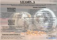 Inactive Form: Provitamin a (Carotenoids): Active Form