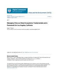Managing Cities As Urban Ecosystems: Fundamentals and a Framework for Los Angeles, California