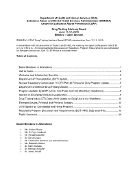 SAMHSA DTAB Minutes
