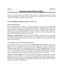 Suggested Final Project Topics