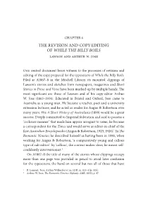 The Revision and Copy-Editing of While the Billy Boils Lawson and Arthur W