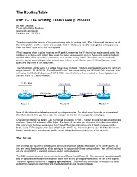 The Routing Table Lookup Process