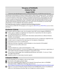 Tolvaptan (JYNARQUE) Criteria for Use August 2018