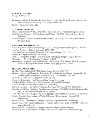 1 CURRICULUM VITAE George R. Mcghee Jr. Department of Earth