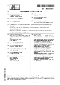 A Method and Kit for Determination of Thymidine